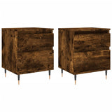Bedside Cabinets 2 pcs Smoked Oak 40x35x50 cm Engineered Wood 830663