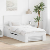 Bed Frame with Headboard White 90 x 200 cm Engineered Wood 3408795