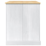 Kitchen Trolley 2 pcs White and Honey Wax 112 x 77 x 91.5 cm 3425383