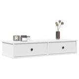 ZNTS Wall Shelf with Drawers White 100x37.5x19 cm Engineered Wood 859959