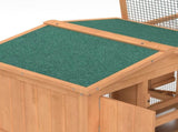 Wooden Rabbit Hutch Guinea Pig hutch House 2 Tier with Rabbit Run for Outdoor Garden Backyard, 85 x T3398P347536