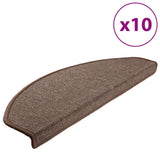 Stair Mats 10 pcs 65x24x4 cm Coffee Brown Half Round Large 149759