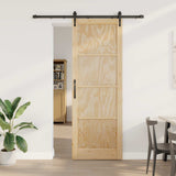 Sliding Door ORKDAL Natural and Black 83 x 232 cm 3445562