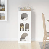 Sideboard High Gloss White 40 x 35 x 100.5 cm Engineered Wood 891308