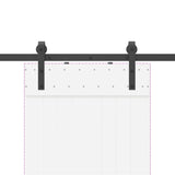 Sliding Door Hardware Kit 213.5 cm Steel Black 4009711