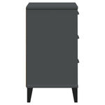 ZNTS Bedside Cabinet VIKEN Anthracite Grey Engineered Wood 374913