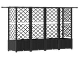 Raised Bed with Trellis and Roof Black 202 x 40 x 138 cm PP 42032550