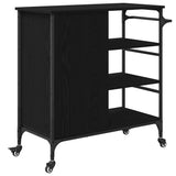 Kitchen Trolley Black Oak 87.5 x 39 x 84.5 cm Engineered Wood 871665