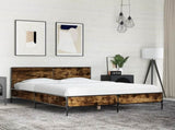 Bed Frame without Mattress Smoked Oak 120x200 cm 3279994