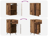 3 Piece Bathroom Cabinet Set BREDA Old Wood Engineered Wood 3417808