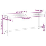 Work Bench Frame Matte Black and Matte Red 190x50x79 cm Metal 151453