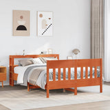 Bed Frame without Mattress Wax Brown 120x200 cm Solid Wood Pine 3306269