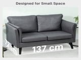 Two-Seater Leathaire Sofa - Grey T3398P424901