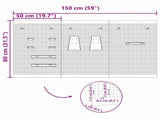 Tool Wall Panel 3 pcs Grey 150 x 1 x 80 cm 4103484