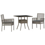 Garden Dining Set 3 pcs Grey Poly rattan 3334927