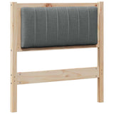 Upholstered Headboard Brown 80 cm Solid Pine Wood 879090