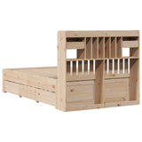 Bookcase Bed without Mattress 135x190 cm Double Solid Wood Pine 3308975