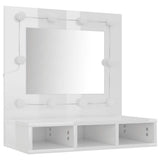 Mirror Cabinet with LED High Gloss White 60x31.5x62 cm 808888