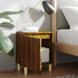 Bed Cabinets with Solid Wood Legs 2 pcs Brown Oak 40x30x50 cm 813115