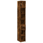 Slim Storage Cabinet Smoked Oak 30x42.5x225 cm Engineered Wood 3281270