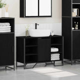 Bathroom Sink Cabinet Black Oak 91 x 35 x 60 cm Engineered wood 869185