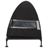 Raised Dog Bed Folding Black 127 x 81 x 108 cm Fabric and Steel 42008221