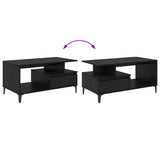 Coffee Table Black Oak 90 x 49 x 45 cm Engineered Wood 881053