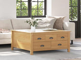 Coffee Table with Drawer HILL Honey Brown 79.5 x 79.5 x 49 cm 42025040