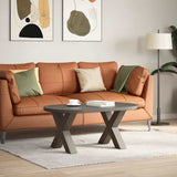 Coffee Table Legs X-Shaped 2 pcs Natural Steel 60x cm Steel 4012963