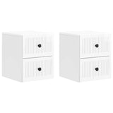 Wall-Mounted Bedside Cabinet with Drawer 2 pcs High Gloss White 897964
