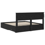 Bed Frame with Headboard Black Oak 180 x 200 cm Engineered Wood 3409959