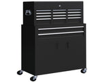 Portable Tool Box, Metal Tool Chest on Wheels with 6 Drawers for Garage and Workshop, Black T3398P344498