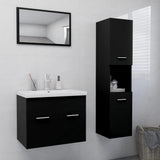 Bathroom Furniture Set Black Engineered Wood 3071406