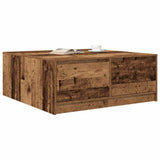 Coffee Table with Drawers Old Wood 100x100x40 cm 3328406