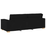 Sofa Set with Cushion 3 pcs Black 220 x 78 x 84 cm Fabric 3324611