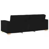 Sofa Set with Cushion 3 pcs Black 220 x 78 x 84 cm Fabric 3324611