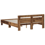 Bed Frame Old Wood 140 x 190 cm Engineered Wood 3446590
