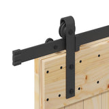 Sliding Door NARVIK Natural and Black 80 x 210 cm 3445348