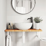 Basin Shelf Wall Mounted Steel and Solid Wood Oak 3302336