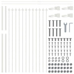 ZNTS Garden Fence with Spear Top - White, 6.8 x 1 m, Steel 3334080