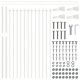 ZNTS Garden Fence with Spear Top - White, 6.8 x 1 m, Steel 3334080