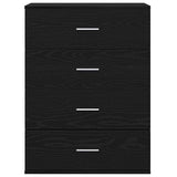 Sideboard with Drawer Black Oak 60 x 39 x 80 cm Engineered Wood 871436