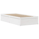 Bed Frame without Mattress White 90x200 cm Solid Wood Pine 3323465