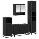 Bathroom Furniture Set 4 pcs Black Oak Engineered Wood 3402443