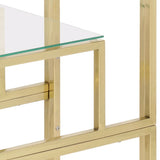 Console Table Gold Stainless Steel and Tempered Glass 350010