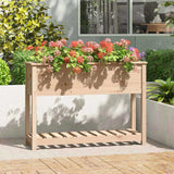 Planter with Shelf 111.5x34.5x81 cm Solid Wood Pine 823766