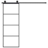 Sliding Door with Hardware Set 76x205 cm ESG Glass&Aluminium 3152146
