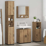 Bathroom Furniture Set Wall-mounted with Door 4 pcs Artisan Oak 3392972