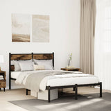Metal Bed Frame without Mattress Smoked Oak 120x200 cm 4017051
