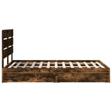 Storage Bed with Drawer Smoked Oak 120 x 190 cm Engineered Wood 3411916